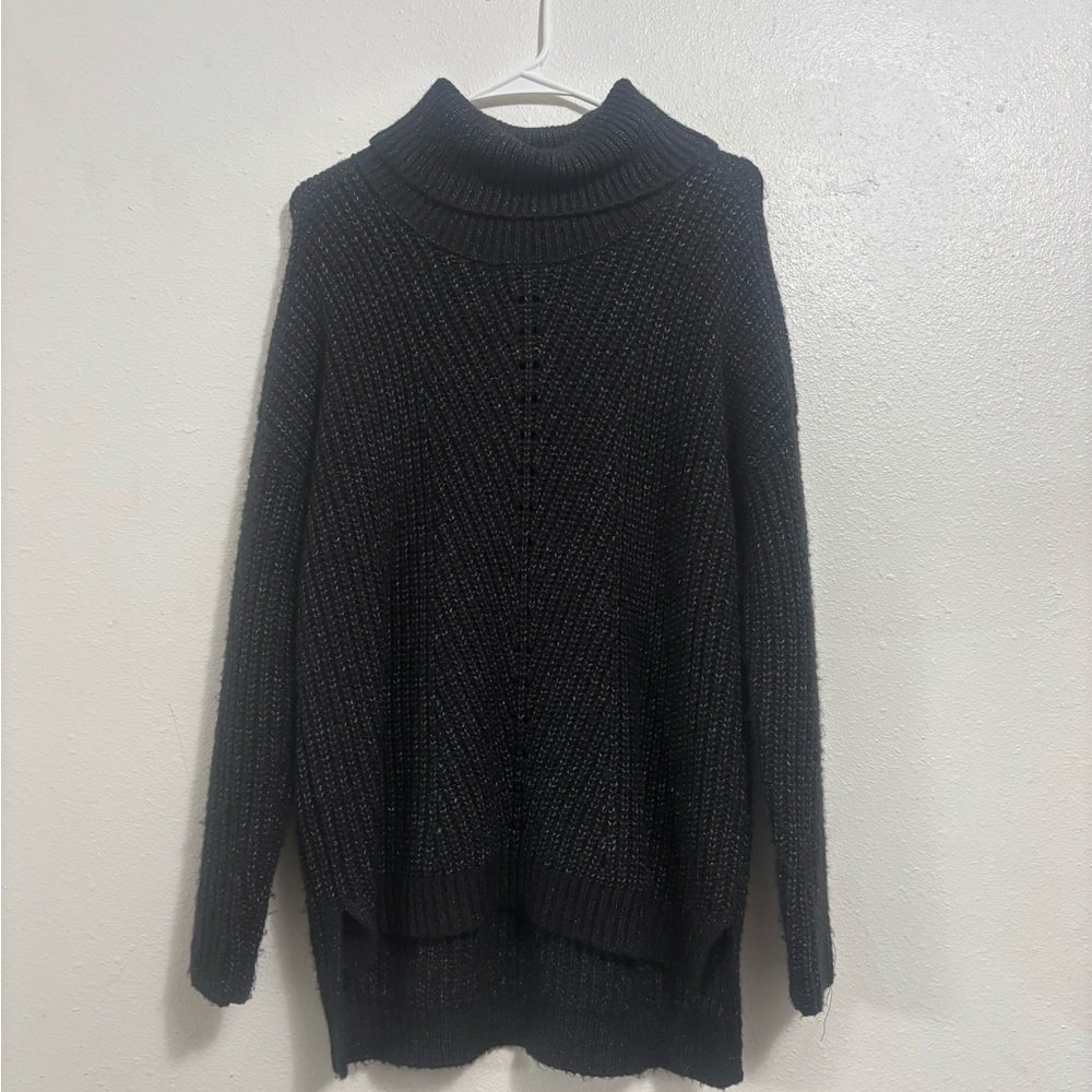 Women's Black Turtleneck Sweater Dress